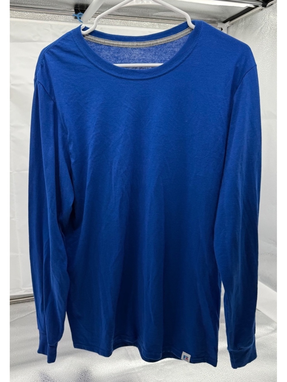 Russell Athletic Men's Long Sleeve Blue T-Shirt Medium